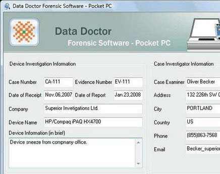 PDA Surveillance Software Screenshot 1