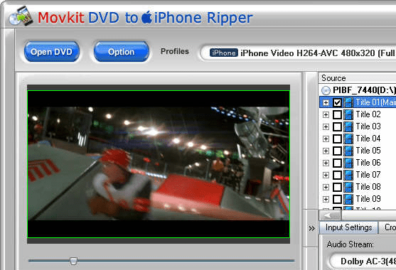 Movkit DVD to iPhone Ripper Screenshot 1