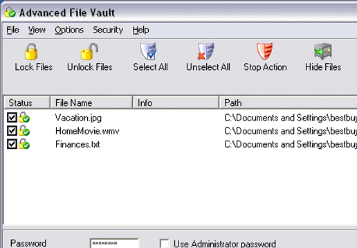 Advanced File Vault Screenshot 1