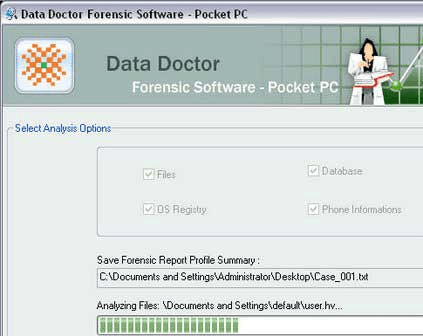 Pocket PC Forensic Analyzer Screenshot 1