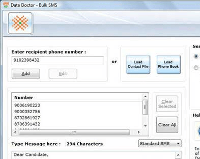 SMS text messaging software Screenshot 1
