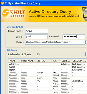 Chily Active Directory Query Screenshot 1
