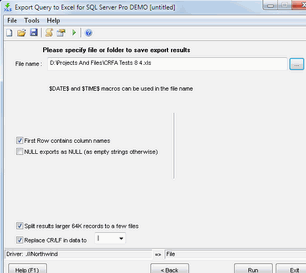 Export Query to Excel for Oracle Screenshot 1