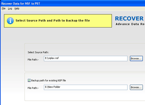 Recover Data for Notes Address Book to Outlook Screenshot 1