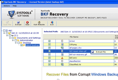 MS Backup File Restore Tool Screenshot 1