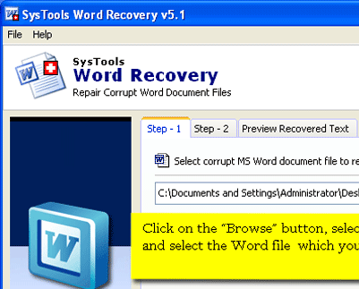 Word Repair Software Screenshot 1