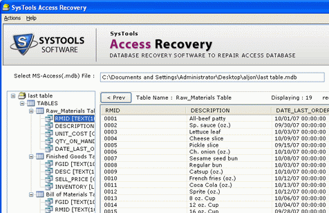 Microsoft Access Recovery Tool Screenshot 1