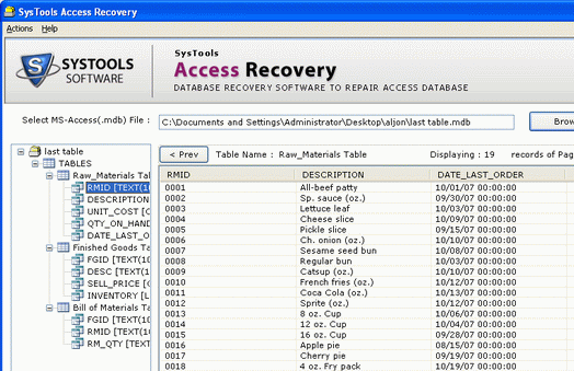 Repair MS Access File Screenshot 1