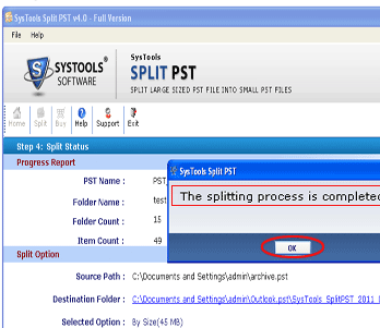 Split PST Software Screenshot 1