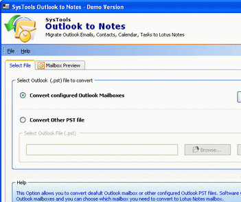 Export Microsoft Outlook to Lotus Notes Screenshot 1