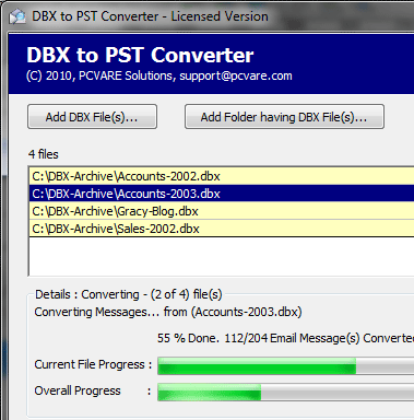 DBX to PST Conversion Screenshot 1