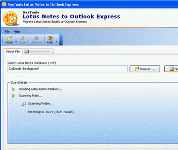 Migrate Lotus Notes to Outlook Express Emails Screenshot 1
