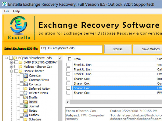 Exchange Database Repair Tool Screenshot 1