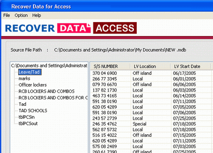 2011 Access Recovery Software Screenshot 1
