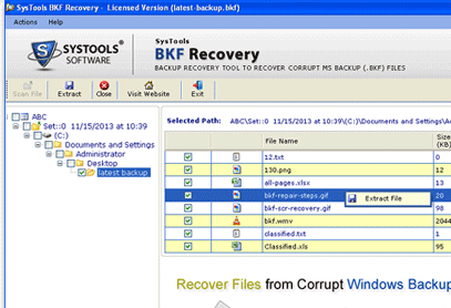 Windows Backup Restore Software Screenshot 1