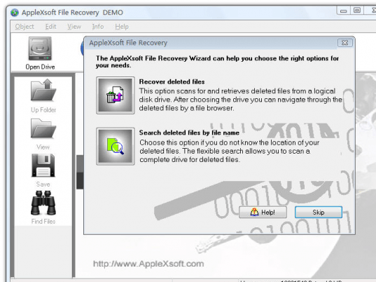 AppleXsoft Windows File Recovery Screenshot 1