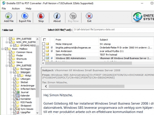Export Exchange OST Files Screenshot 1