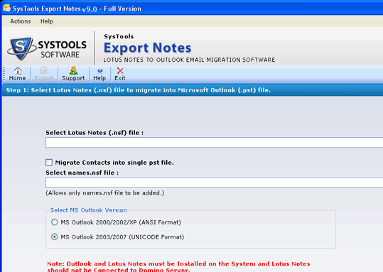Lotus Notes to Outlook Migration Screenshot 1