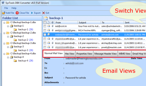Outlook Express Backup Conversion Screenshot 1