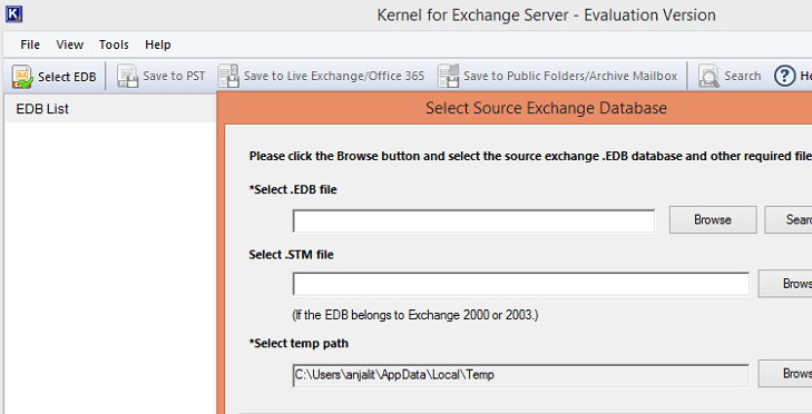 Exchange EDB File Screenshot 1