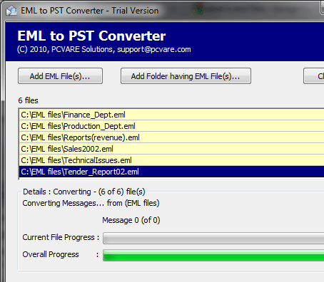 Convert EML to Outlook 2007 Screenshot 1