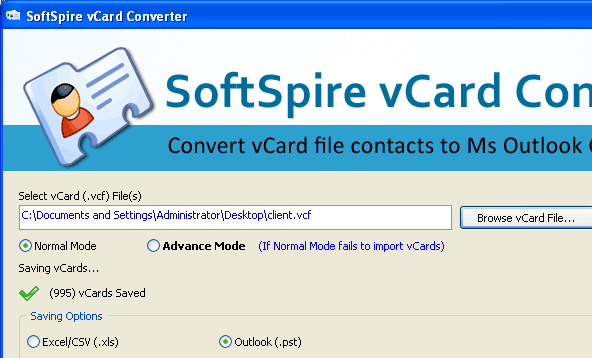 2011 vCard Converter Screenshot 1