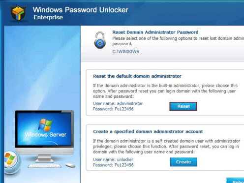 Windows Password Unlocker Enterprise Screenshot 1