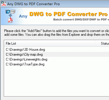 DWG to PDF Converter Pro 2010.11.9 Screenshot 1
