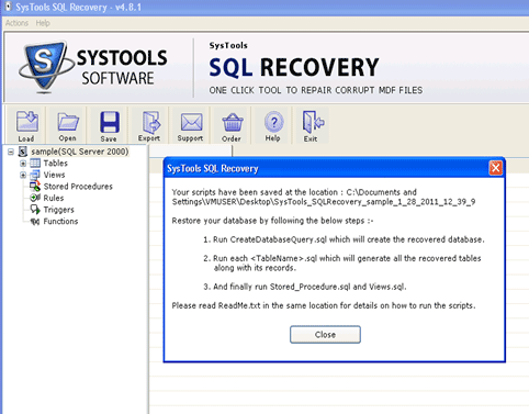 Repair SQL Server 2005 Screenshot 1