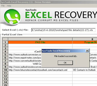 Recover Damaged Excel File Screenshot 1