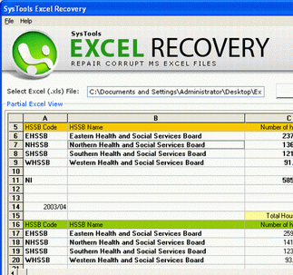 Restore Excel Data Screenshot 1