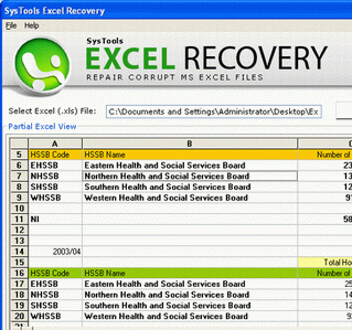 Microsoft Excel File Repair Software Screenshot 1