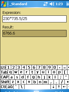 Windows Mobile Pocket PC Calculator Screenshot 1