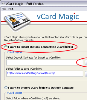 Import vCard Contacts into Outlook Screenshot 1