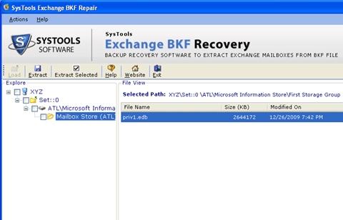 Ms Exchange backup restore Screenshot 1