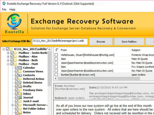 Exchange File Conversion Screenshot 1
