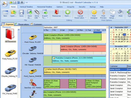 Rental Calendar for Workgroup Screenshot 1