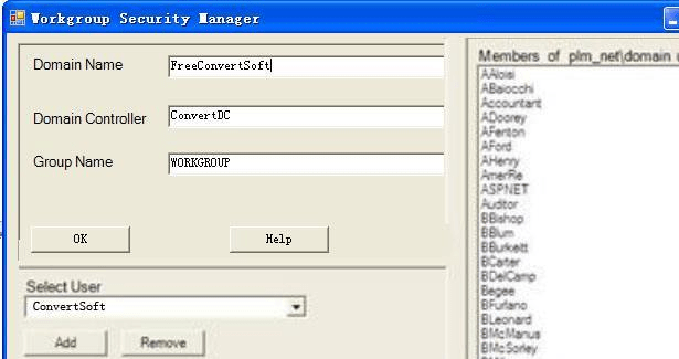 Workgroup Security Manager Screenshot 1