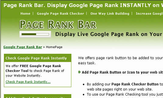 Page Rank Bar Screenshot 1