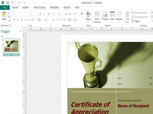 Microsoft Office Publisher Screenshot 1