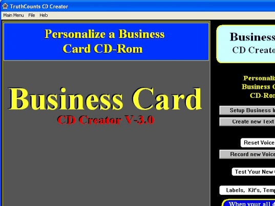 Business Card CD, DVD Creator Screenshot 1