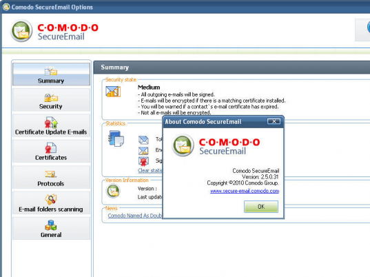 Comodo SecureEmail Screenshot 1