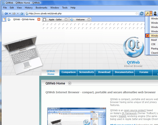 QtWeb Internet Browser Screenshot 1