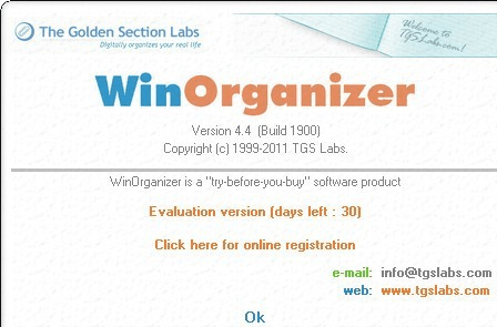 WinOrganizer Screenshot 1