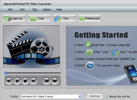 Aiprosoft Pocket PC Video Converter Screenshot 1