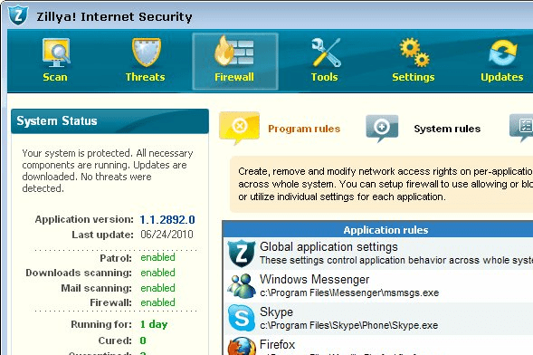 Zillya! Internet Security Screenshot 1