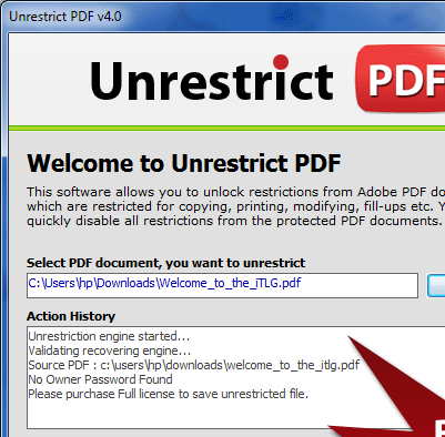 Unrestrict PDF Screenshot 1