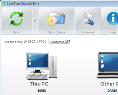 CodeTwo Outlook Sync Screenshot 1