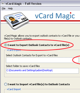 vCard converter to Outlook Free Screenshot 1