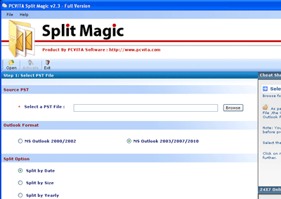 Split PST File Solutions Screenshot 1